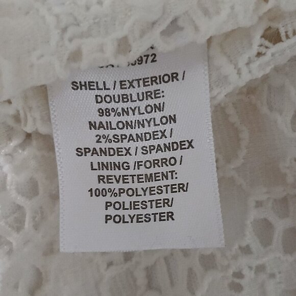 Laundry by Shelli Segal White Eyelet & Lace Babydoll Dress Sz S - Picture 6 of 8